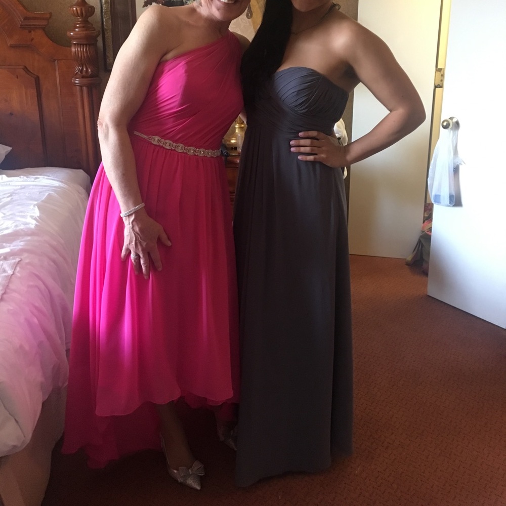 Bill Levkoff Pewter Bridesmaid Dress